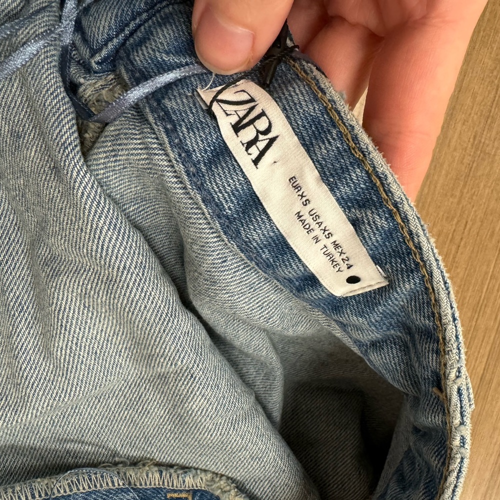 NWT Zara Denim Jean one shoulder‎ top - Picture 2 of 5